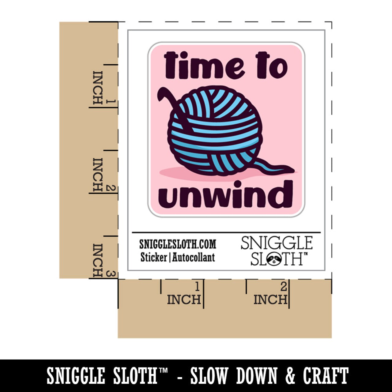 Time to Unwind Crocheting Waterproof Vinyl Phone Tablet Laptop Water Bottle Sticker Set - 5 Pack